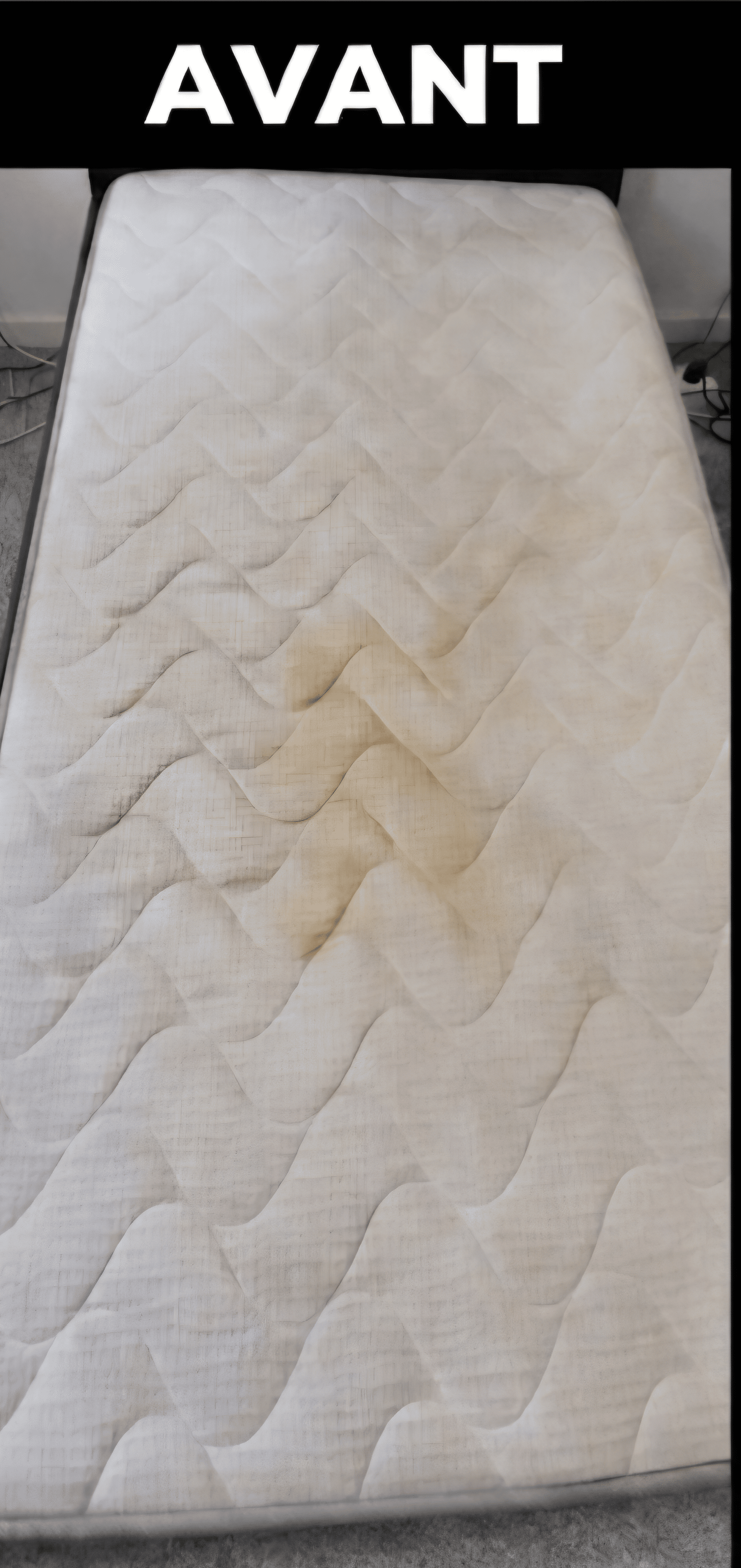 Matelas avant désinfection et nettoyage