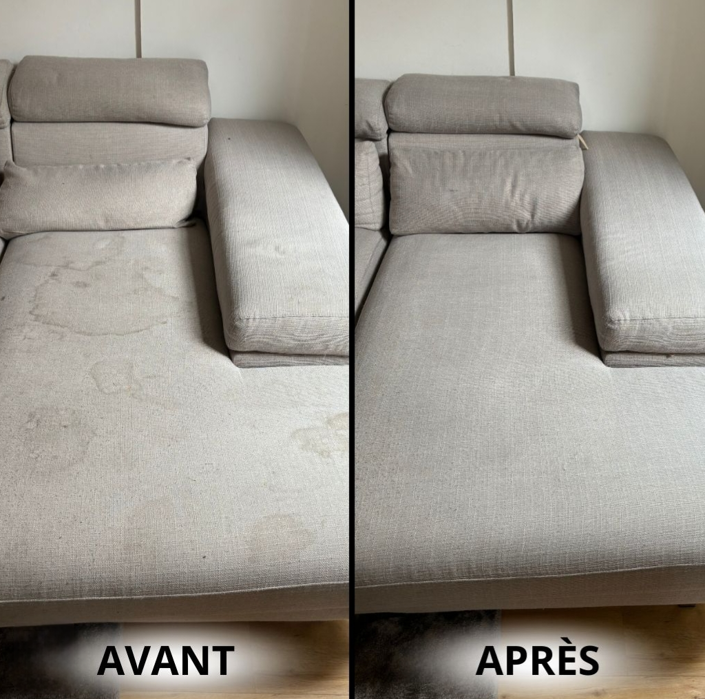 Nettoyage d un canapé d angle avec meridienne